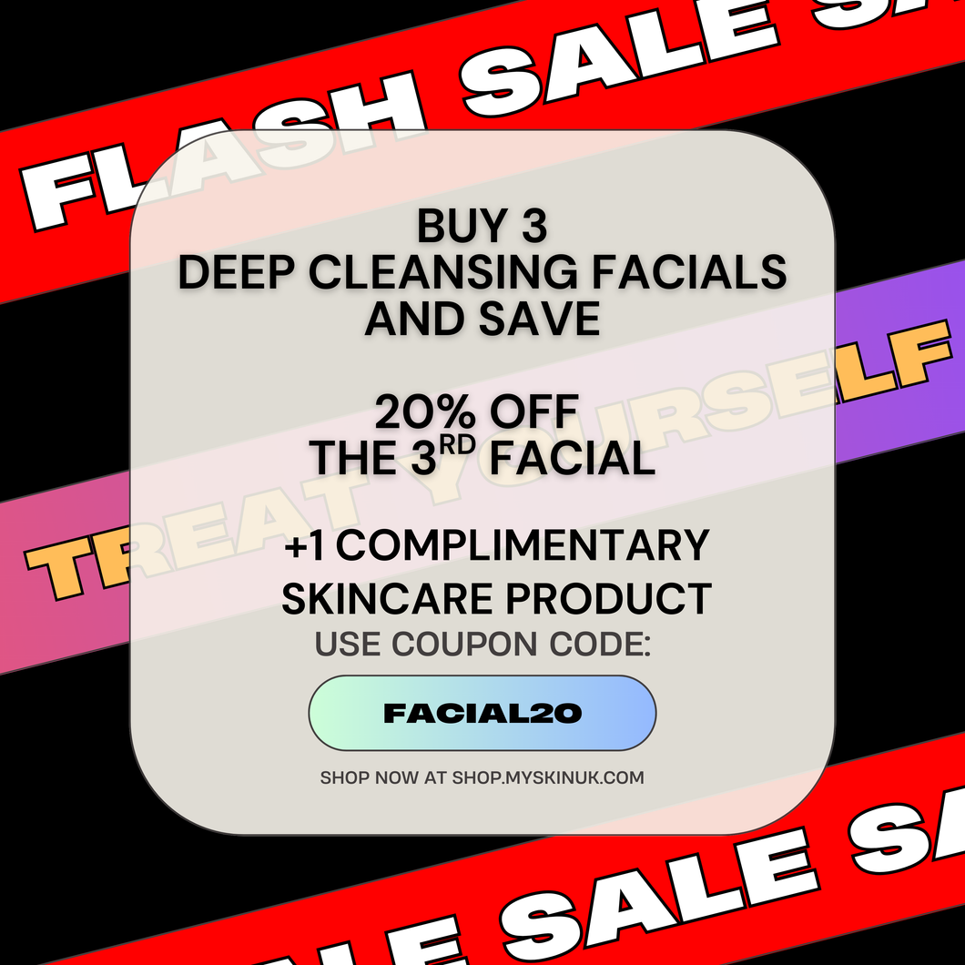 Buy 3 Deep Cleansing Facials and save 20% off the 3rd Facial