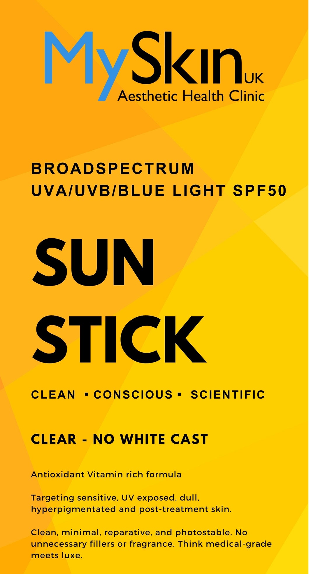 MySkin™ Broadspectrum SPF 50 Sun Stick - Chemical Free [15ml]